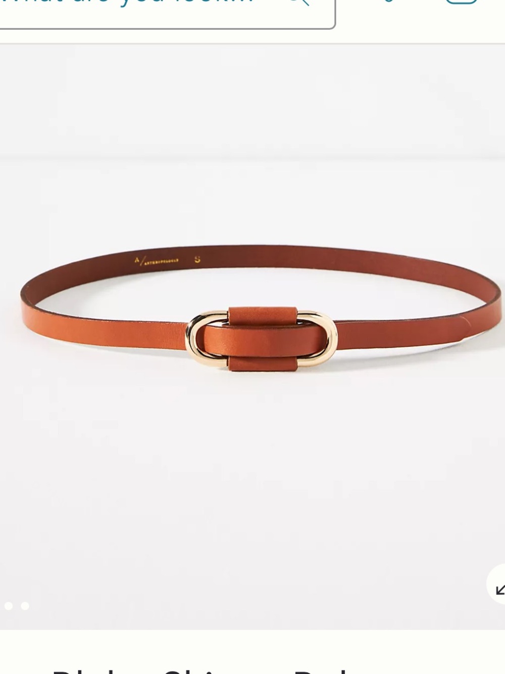 Anthropologie The Blake Skinny Belt Medium Cedar Brown NEW gold buckle